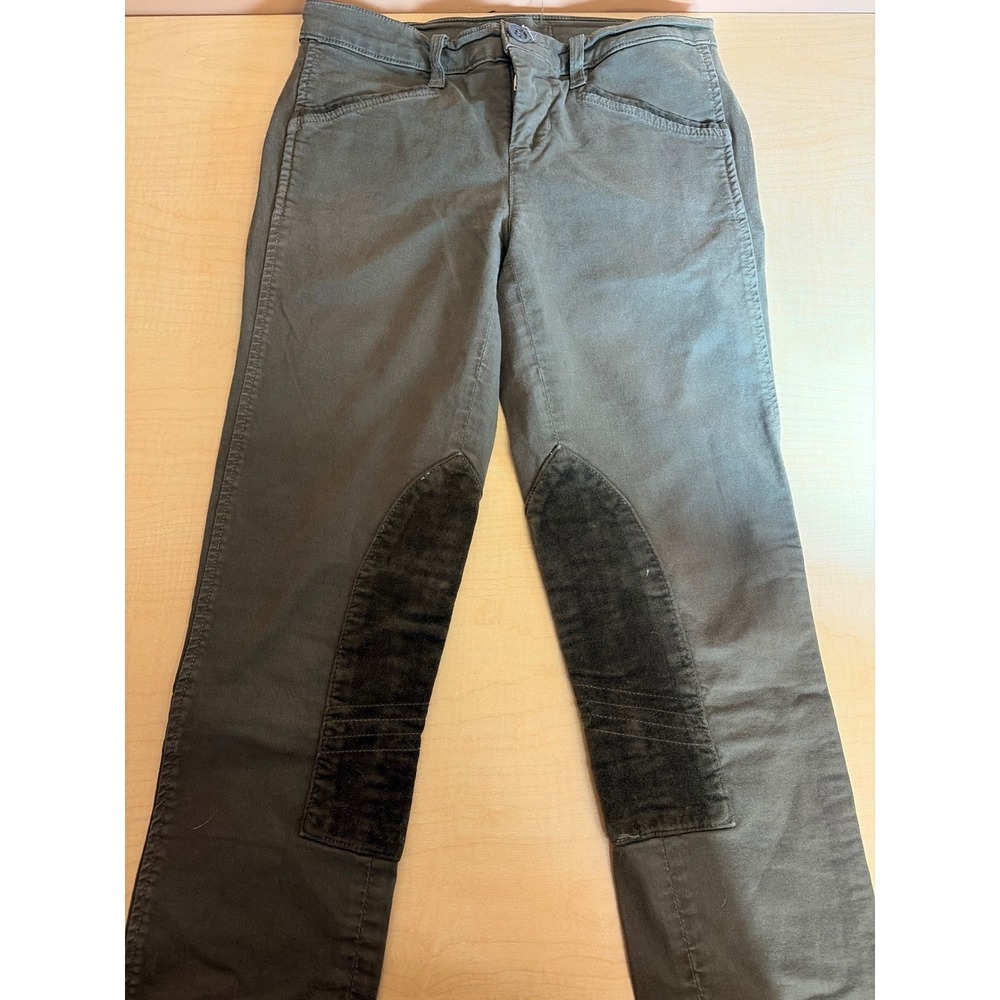 J Brand Olive Green‎ Equestrian Knee Patch Skinny Pants Ankle Zip Size 25x38
